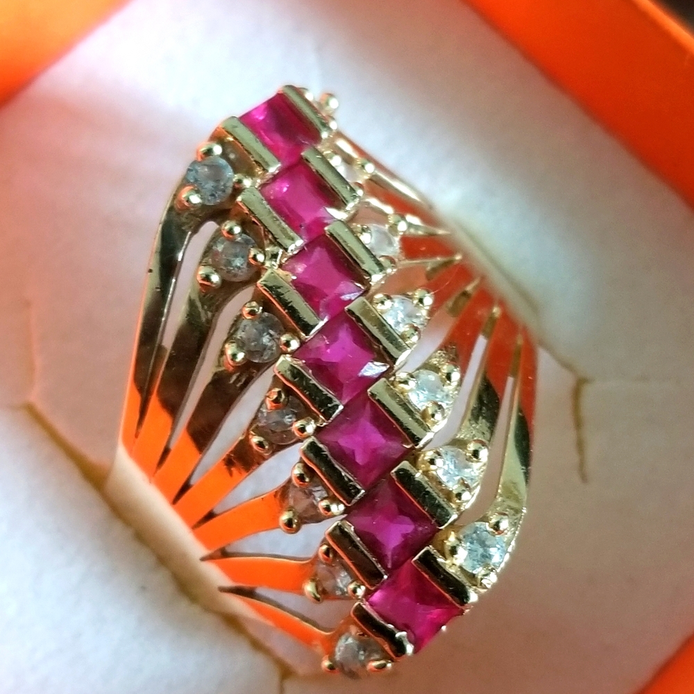 Sale! Vintage Semanario 14k ruby ring sz - Picture 2 of 16